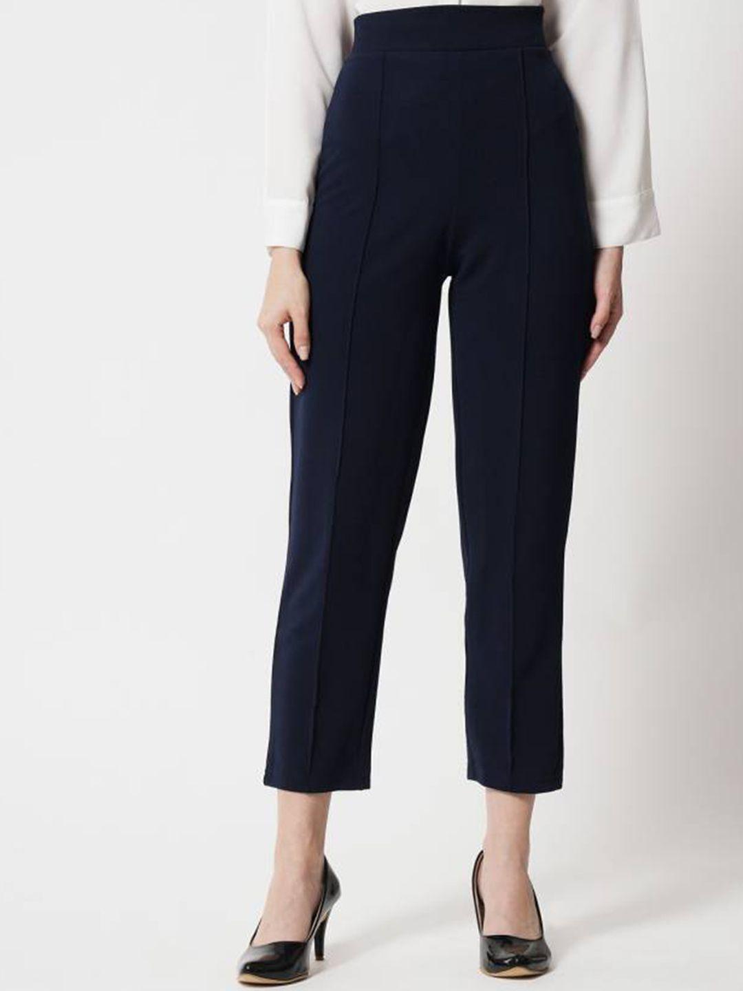 westhood women blue relaxed loose fit trousers