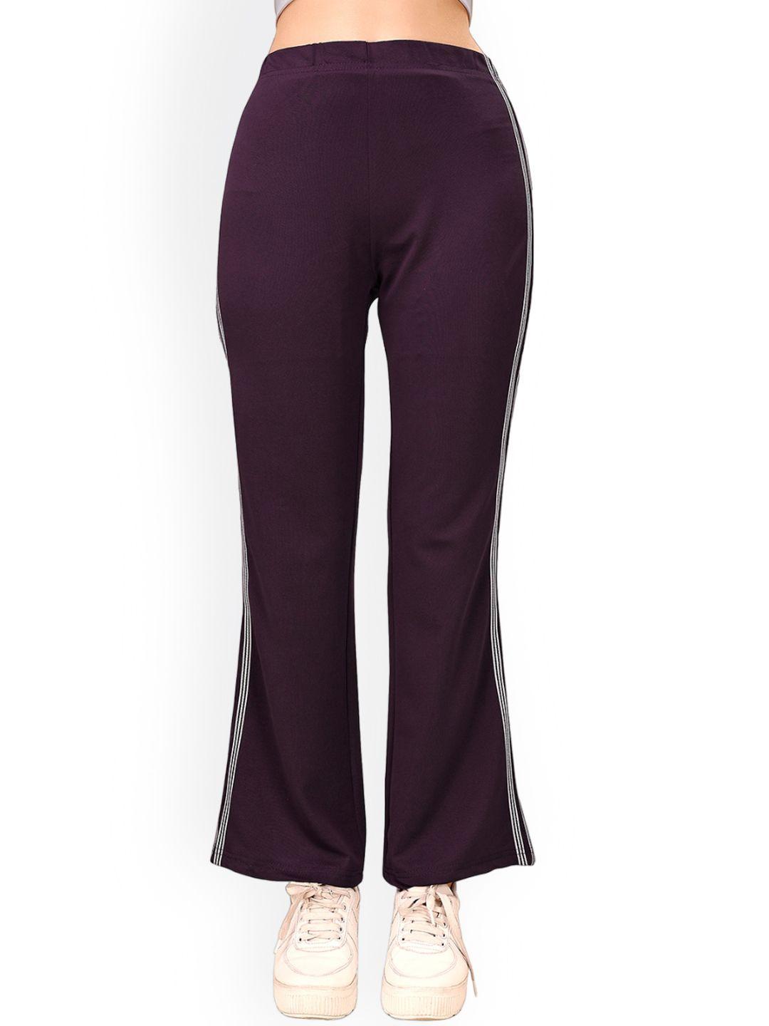 westhood women purple relaxed loose fit high-rise trousers