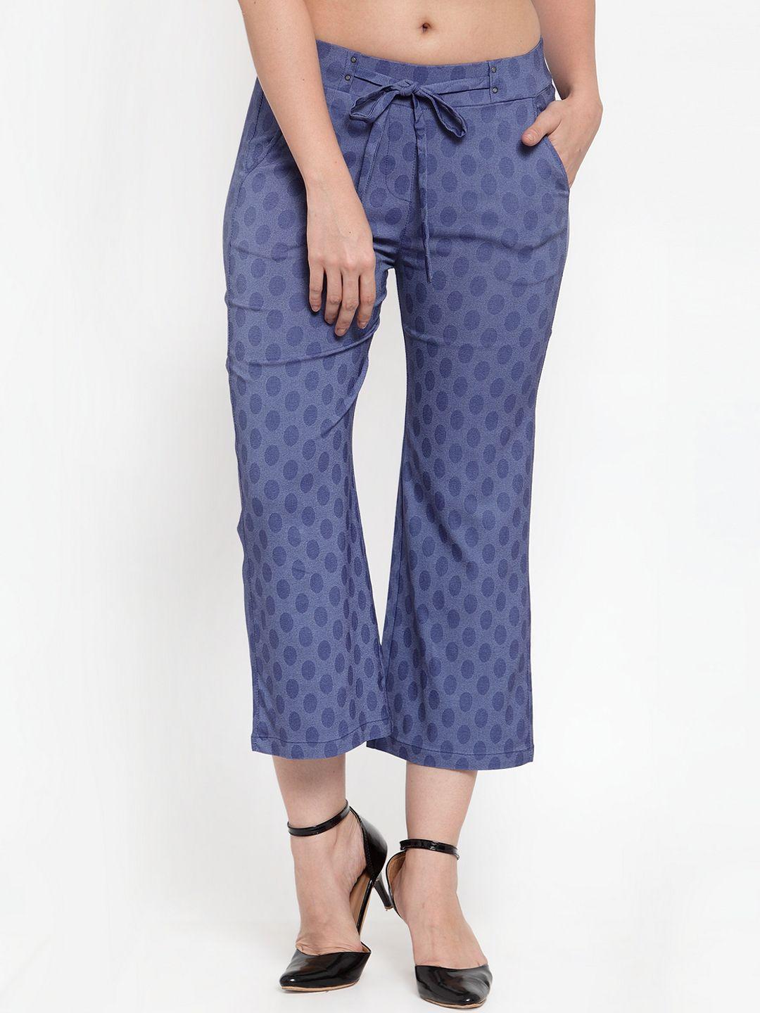westwood women blue relaxed loose fit printed culottes