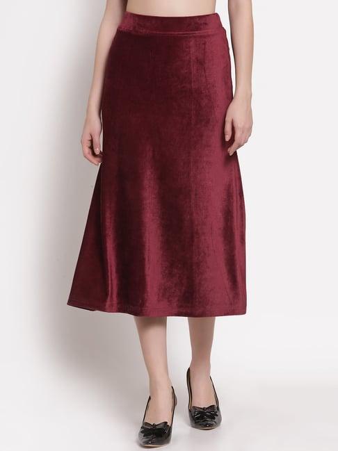 westwood maroon below knee skirt