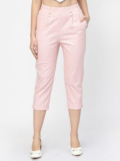 westwood pink relaxed fit mid rise crop pants