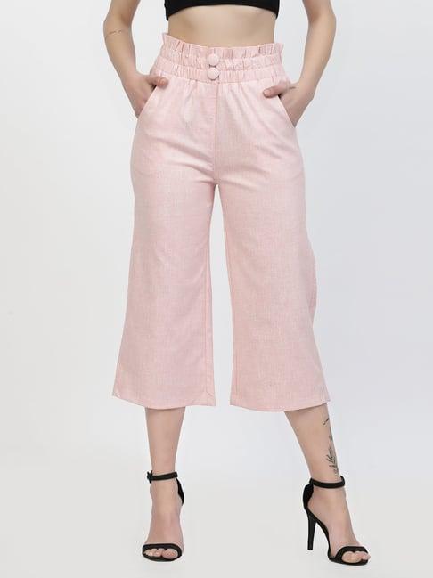 westwood pink relaxed fit mid rise crop pants