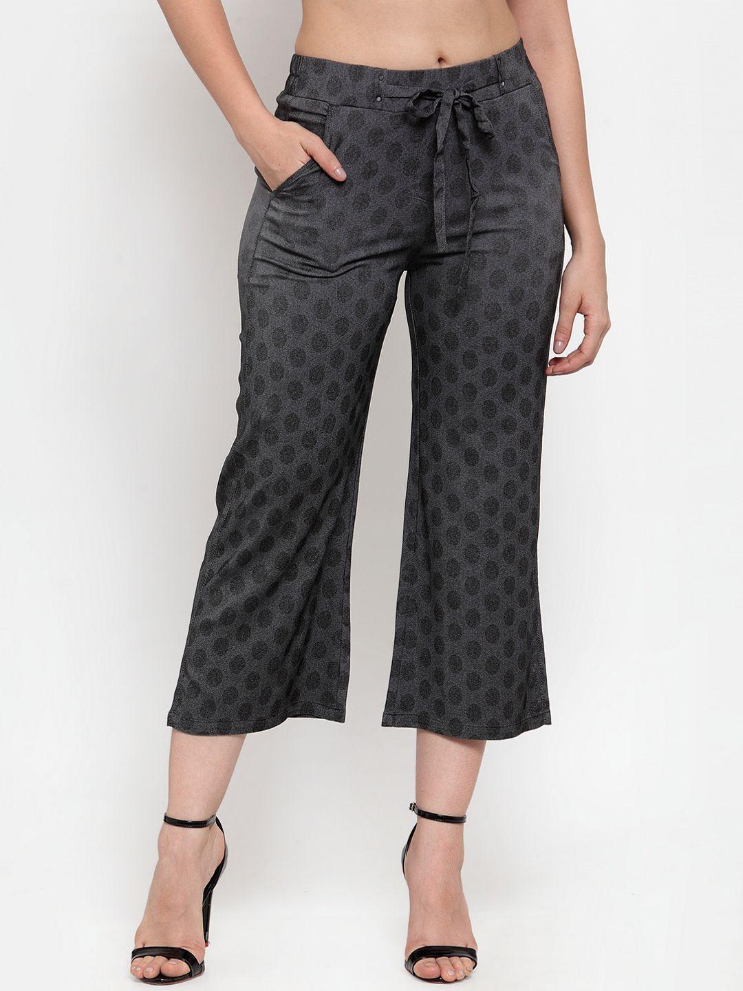 westwood women black relaxed loose fit printed culottes