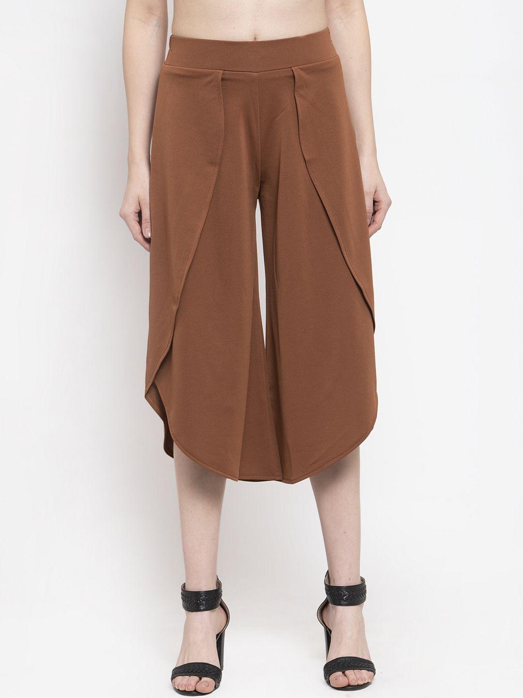 westwood women brown relaxed regular fit solid culottes