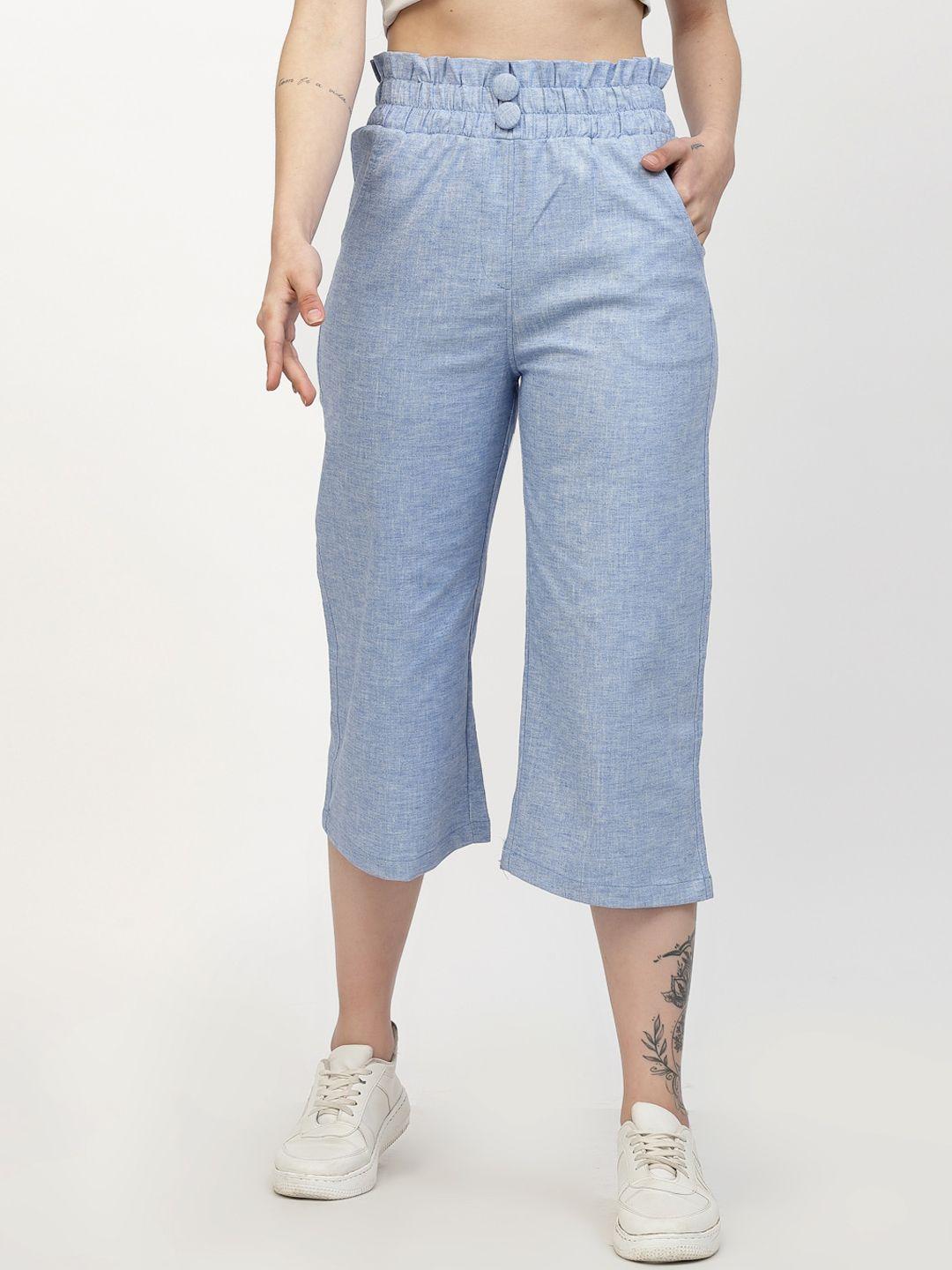 westwood women linen relaxed easy wash culottes trousers