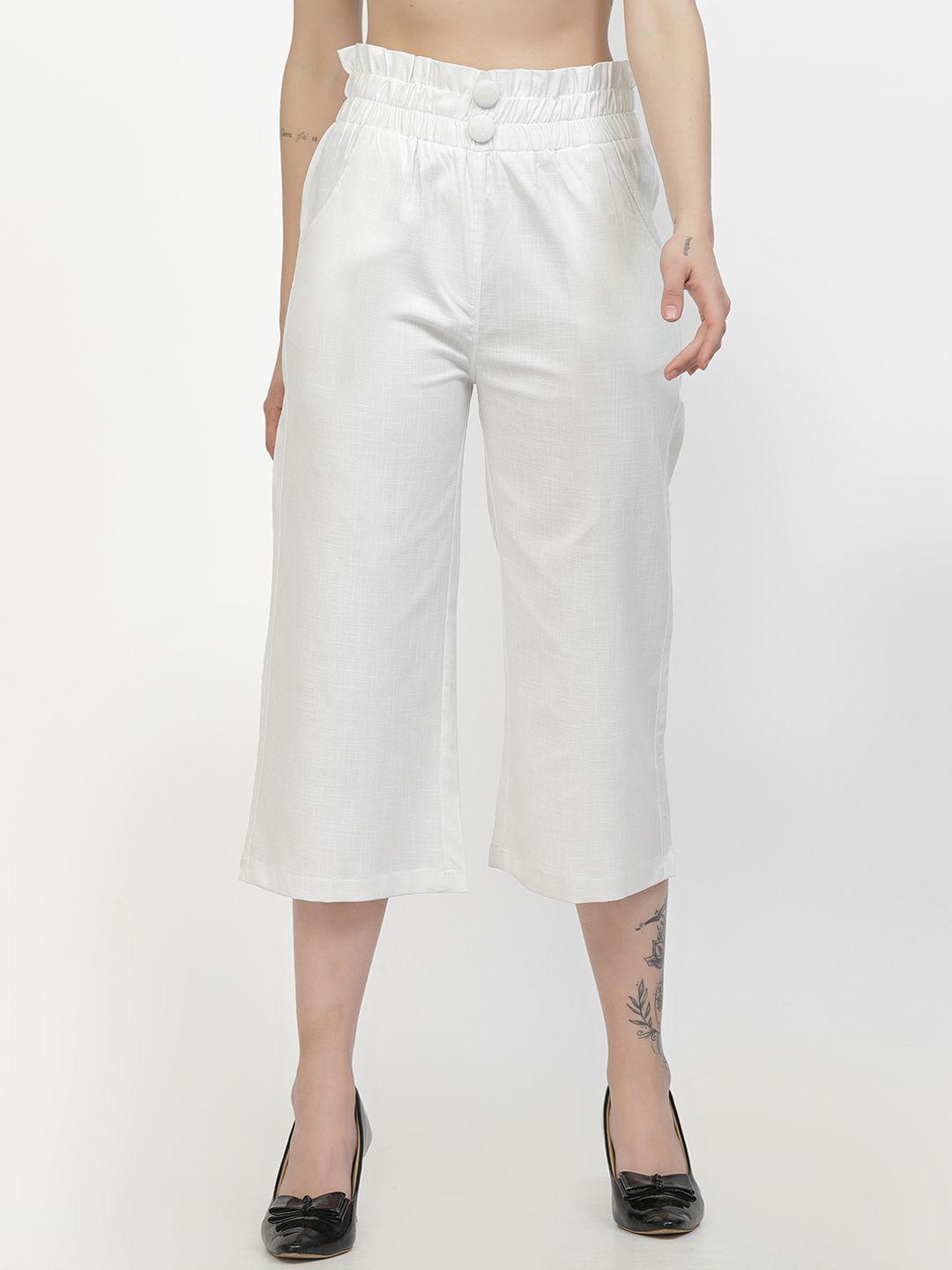 westwood women relaxed easy wash cotton culottes trousers