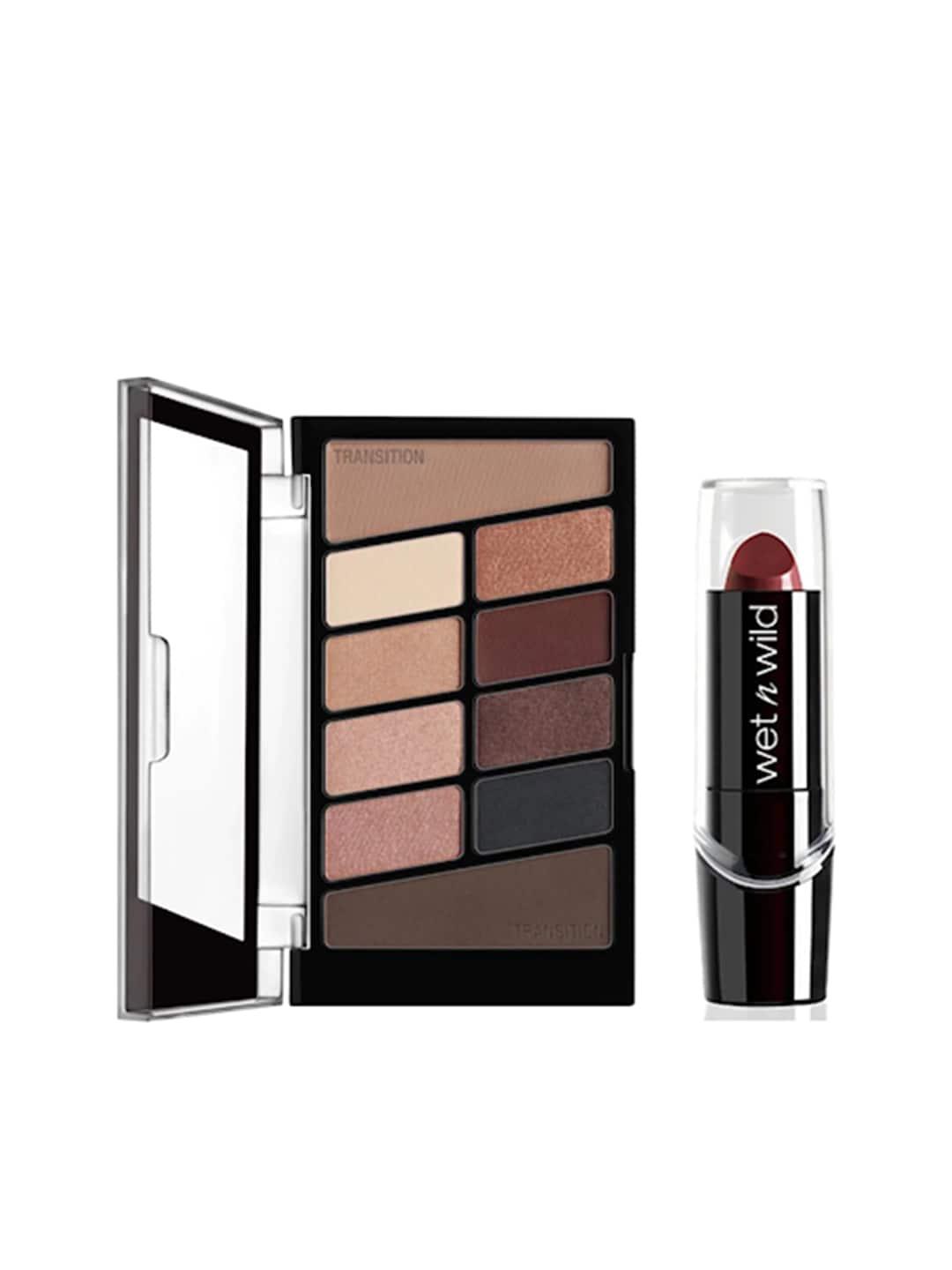 wet n wild sustainable set of silk finish lipstick & color icon 10 pan eyeshadow palette