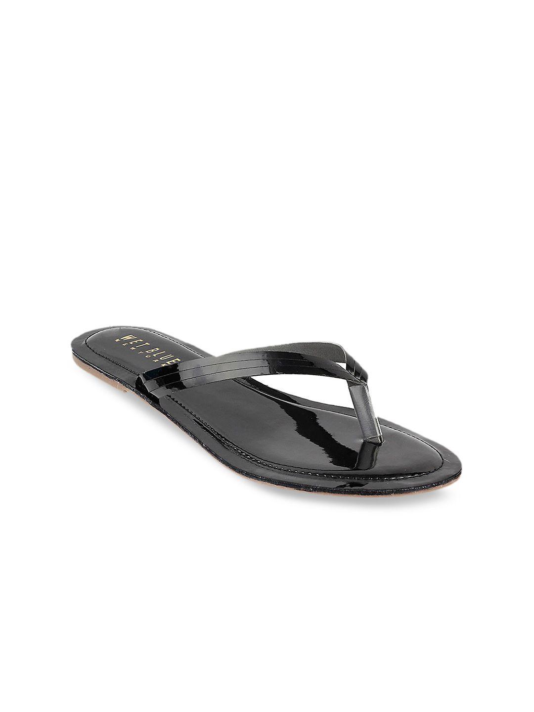 wet blue women black t-strap flats