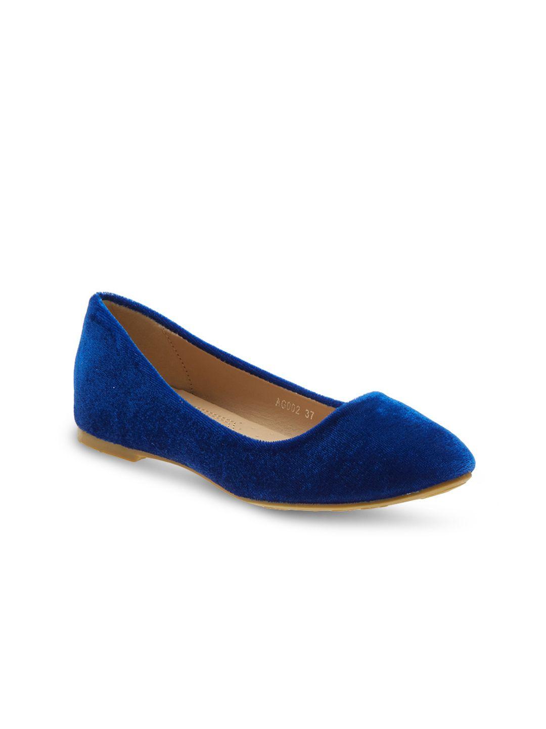 wet blue women blue solid suede ballerinas