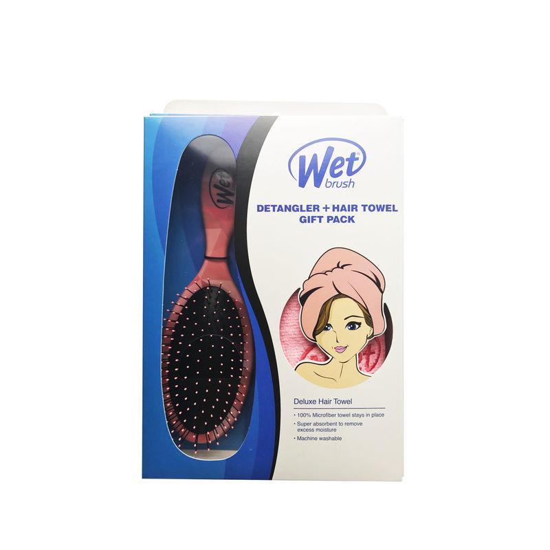 wet brush & hair towel gift pack - coral