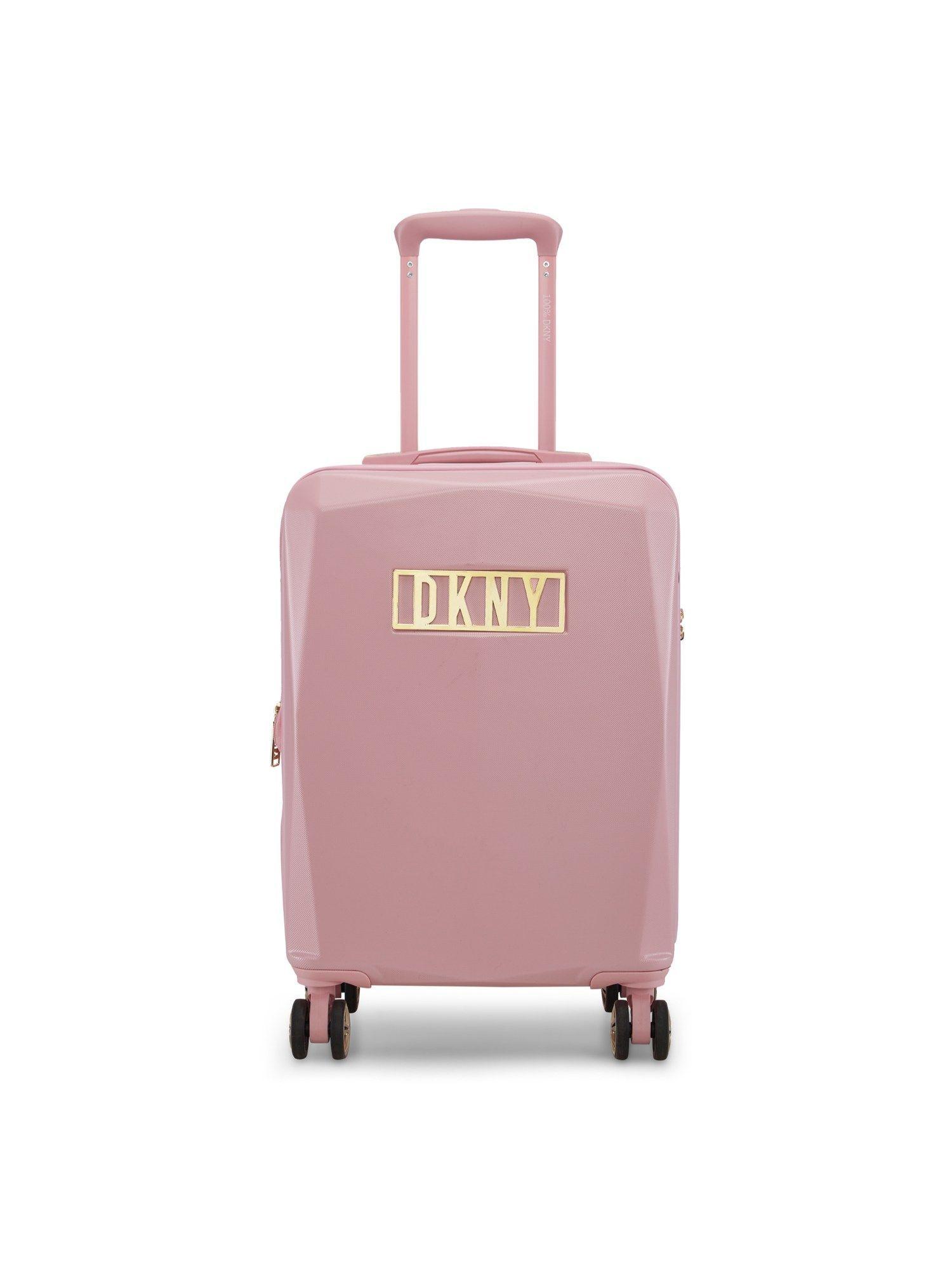 what a gem rose dust colour abs hard cabin 20" luggage with pouch
