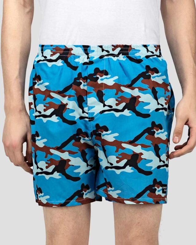 what's down blue camo mens boxers