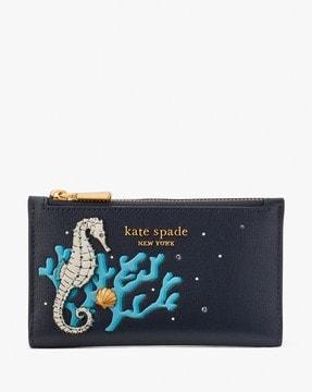 what the shell embellished small slim bi-fold wallet