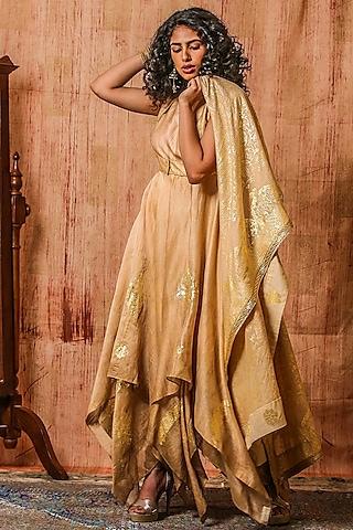 wheat embellished anarkali set