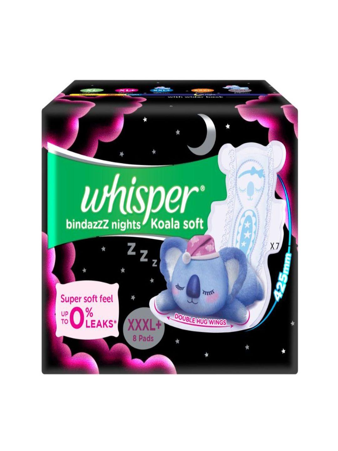 whisper bindazzz nights koala soft xxl+ sanitary pads - 8 pads