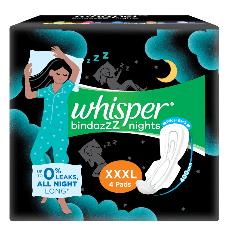 whisper bindazzz nights xxxl 4s sanitary pads for women