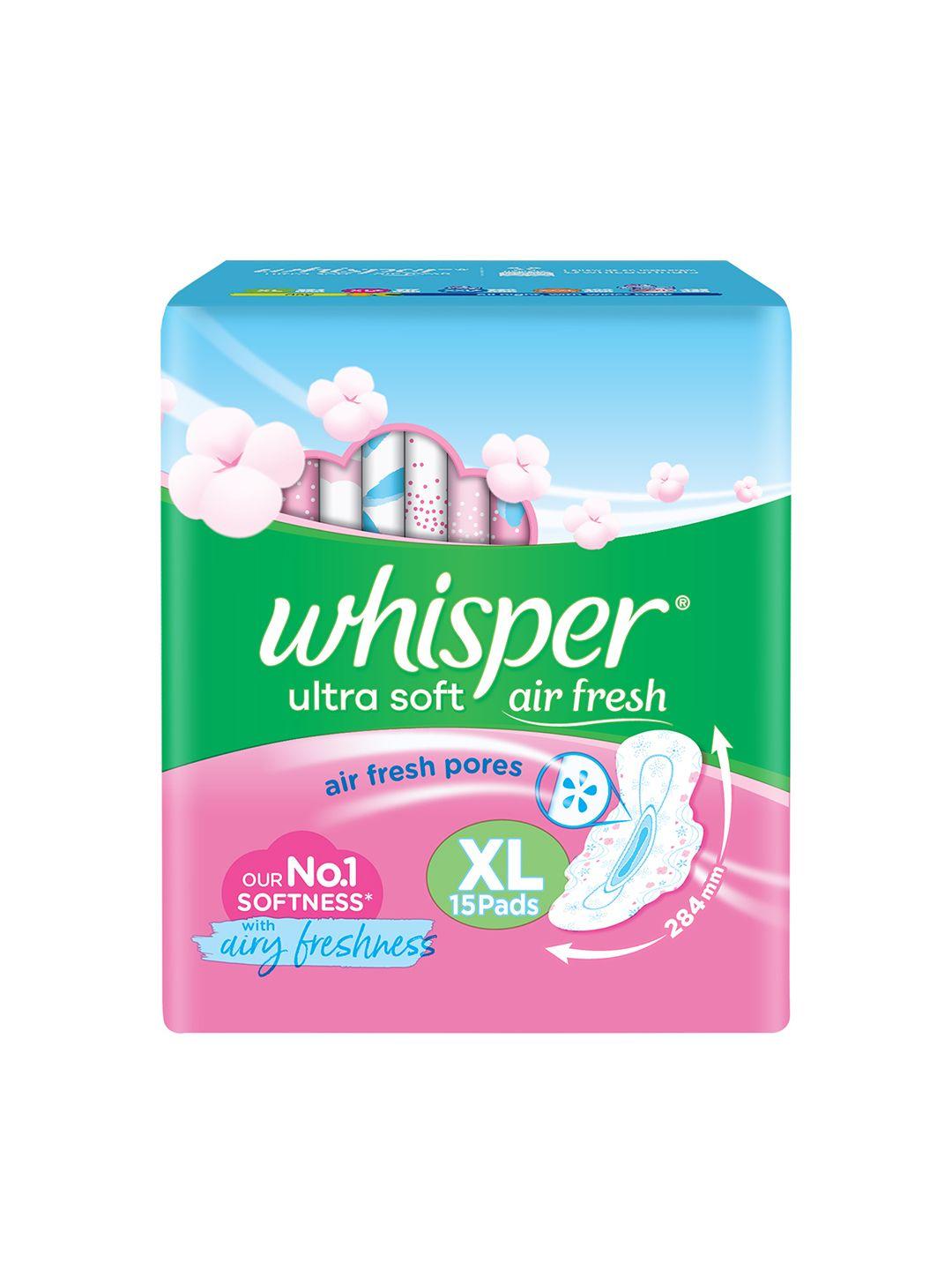 whisper ultra soft air fresh xl sanitary pads - 15 pads