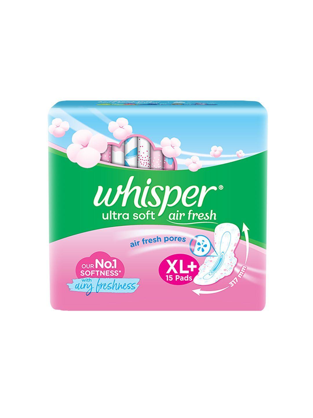 whisper ultra soft xl+ sanitary pads - 15 pads