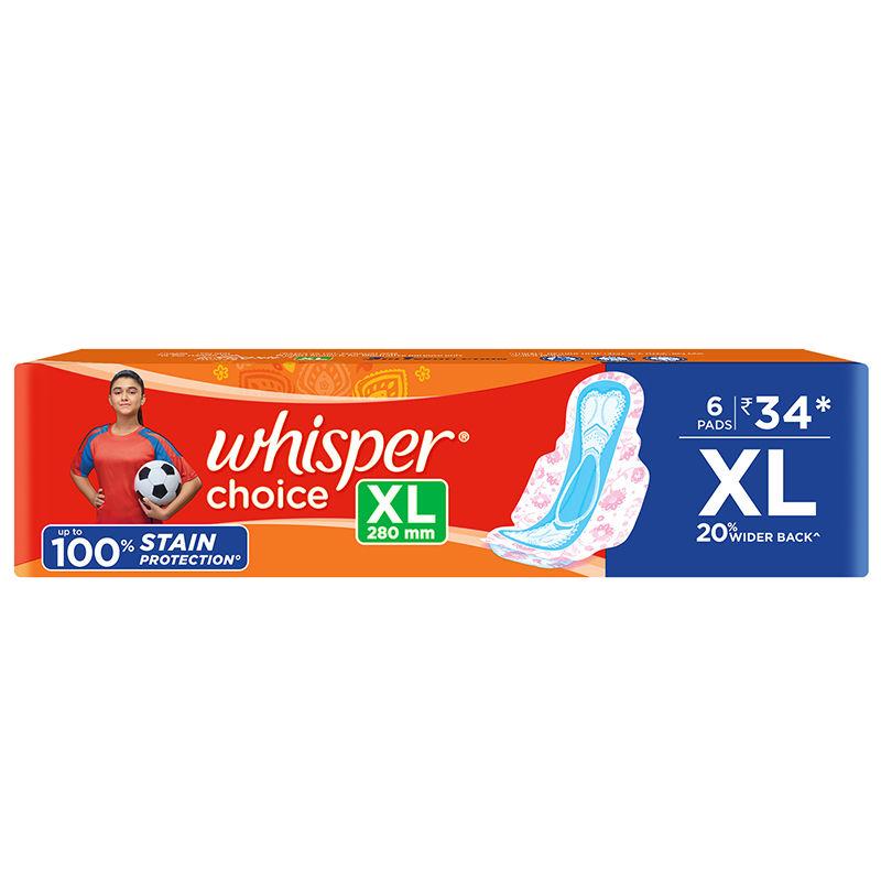 whisper choice xl 7s sanitary pads for women