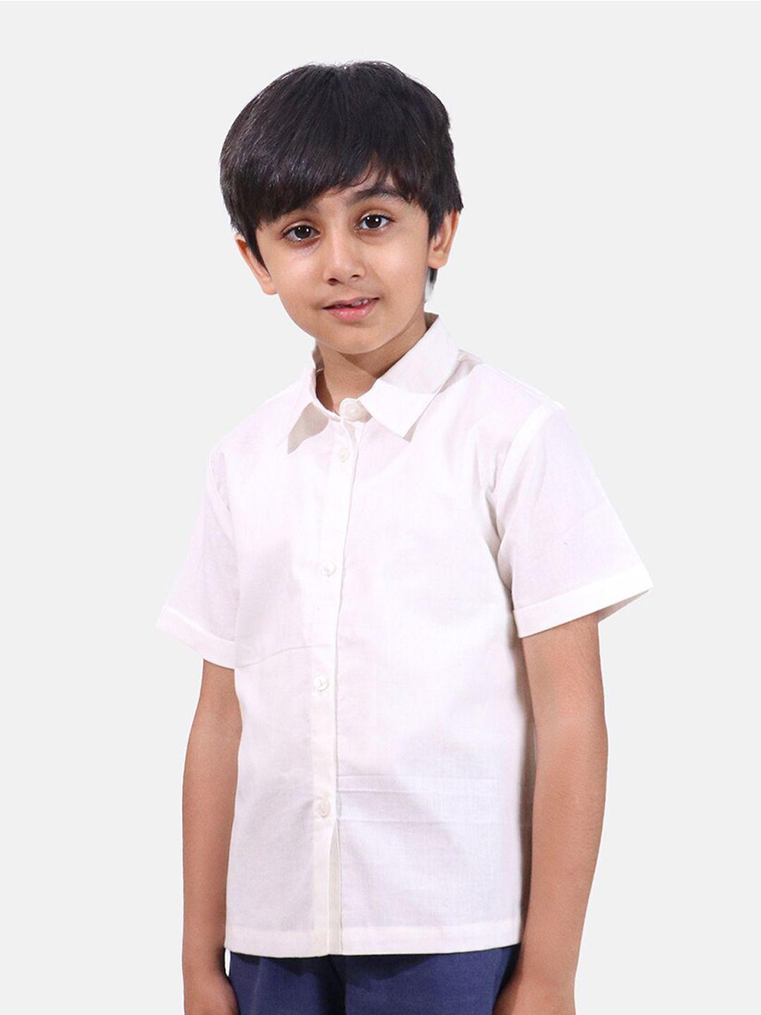 whistle & hops boys classic spread collar pure cotton casual shirt