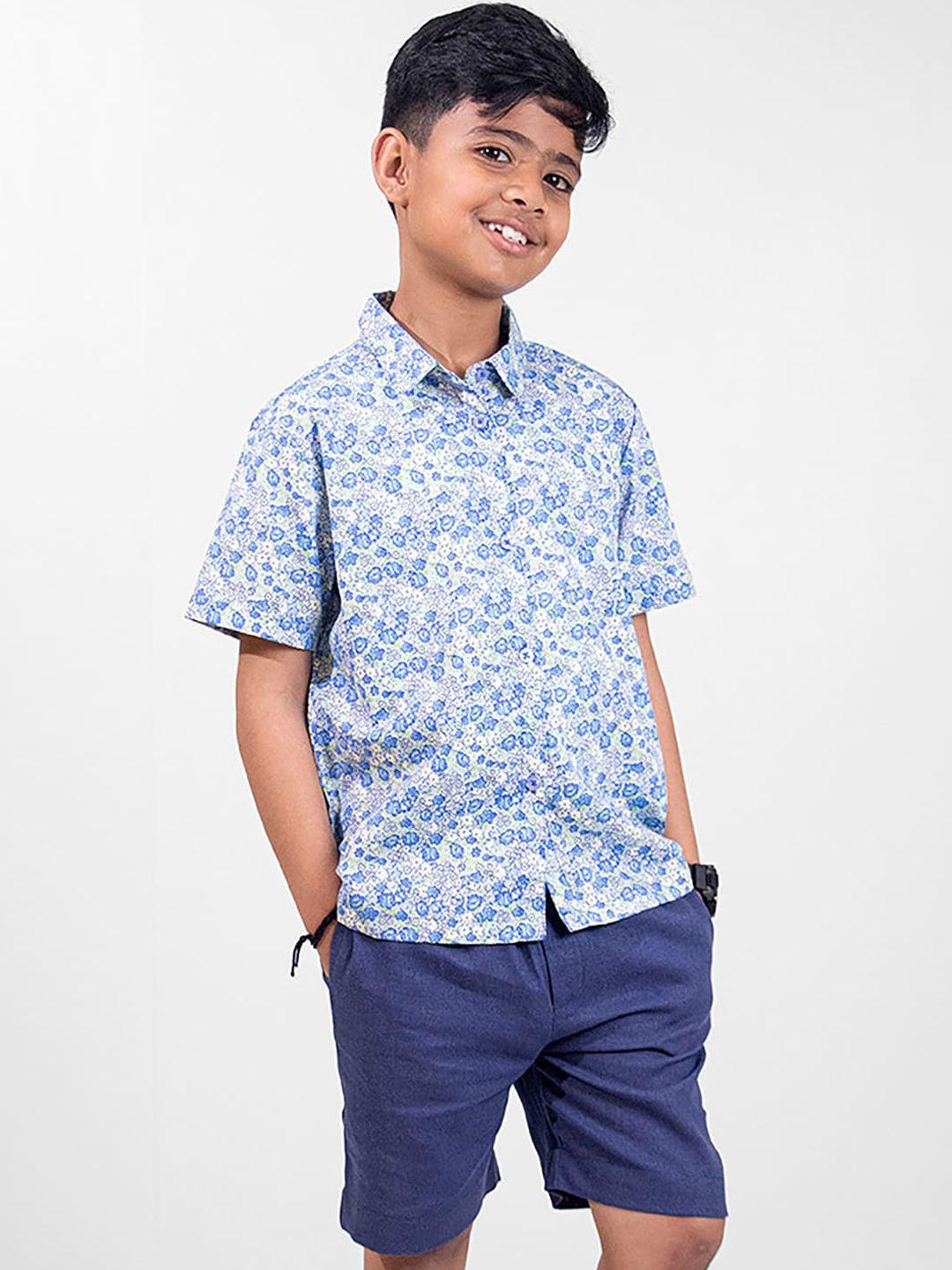 whistle & hops boys floral printed shorts