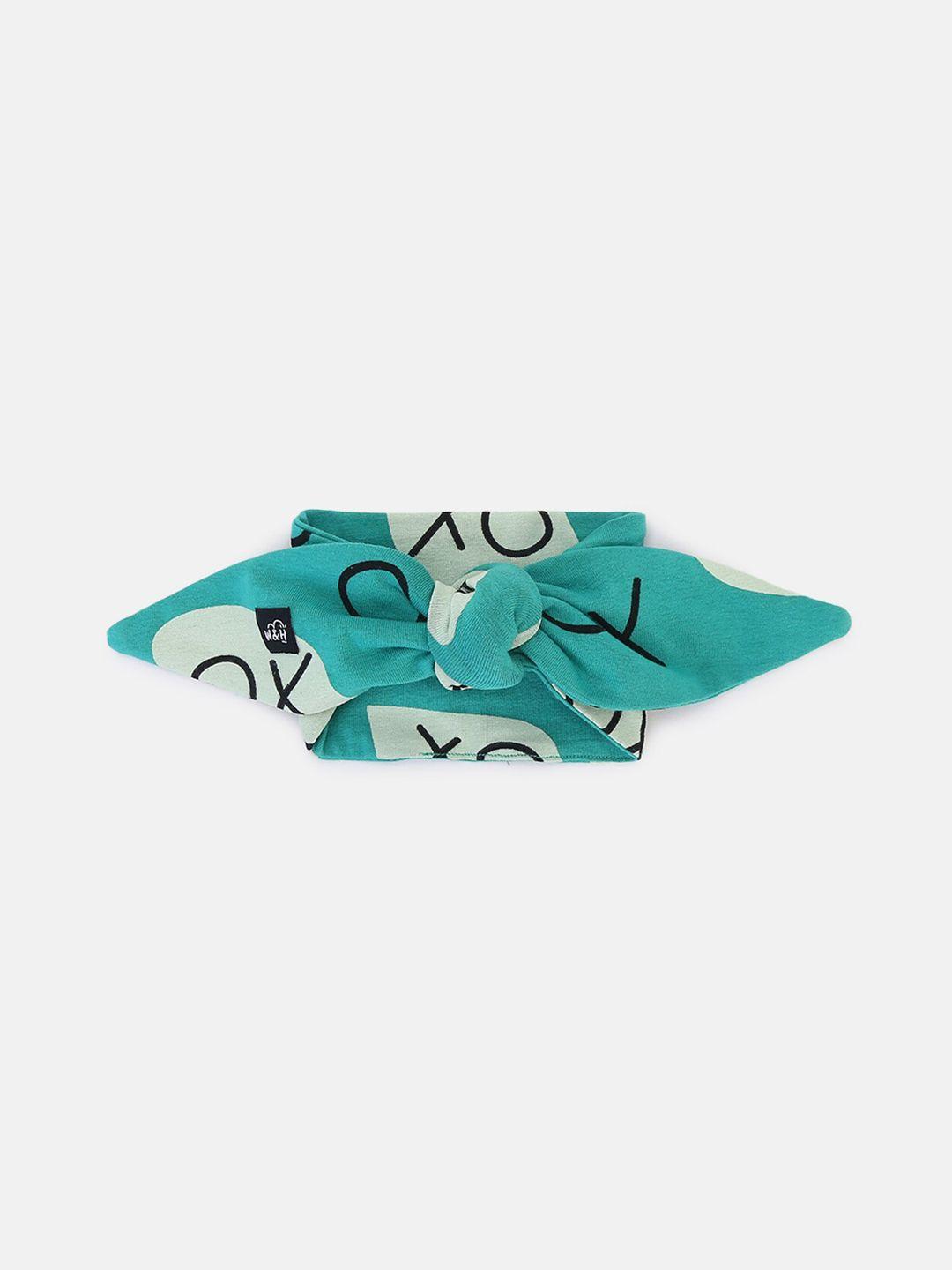 whistle & hops girls xo printed organic cotton headband
