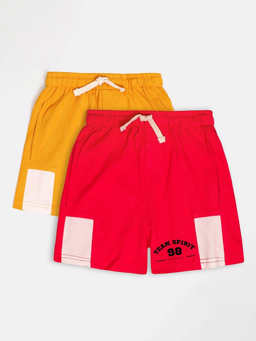whistle & hops boys pack of 2 pure cotton shorts