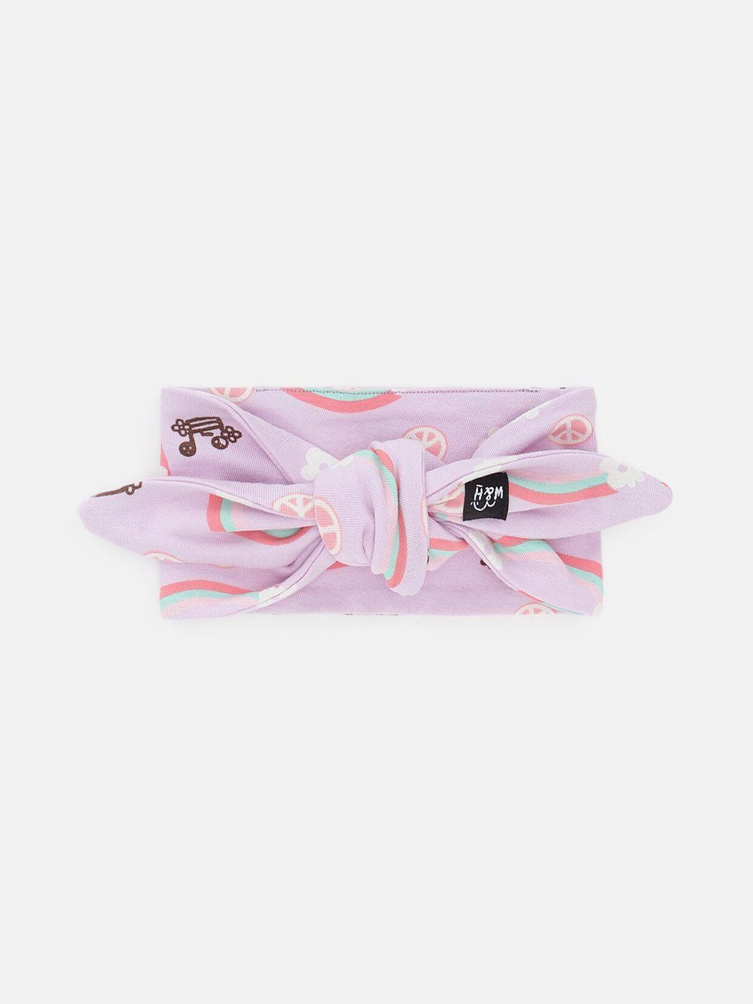 whistle & hops girls rainbow printed organic cotton headband