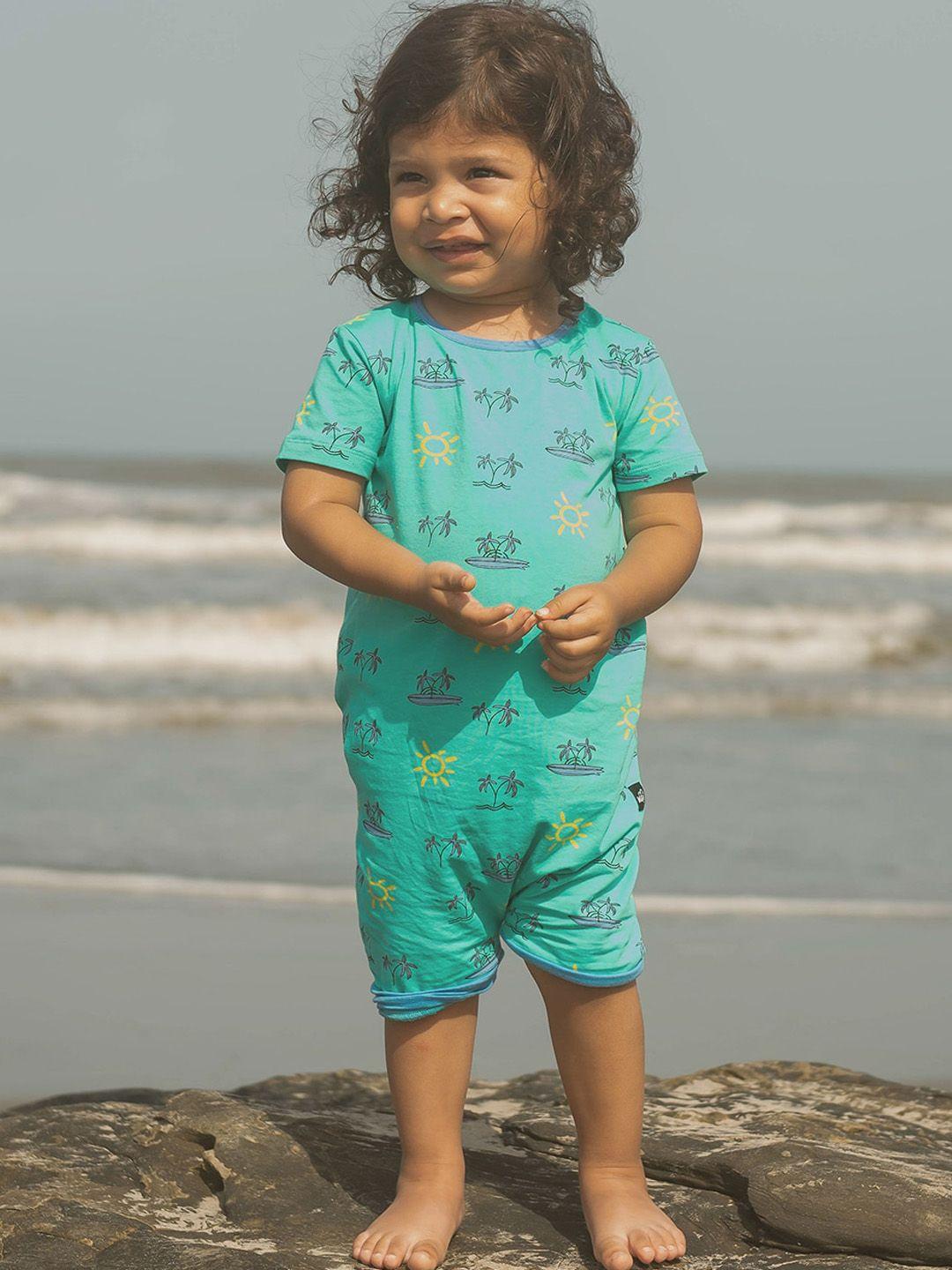 whistle & hops kids beach doodle half romper