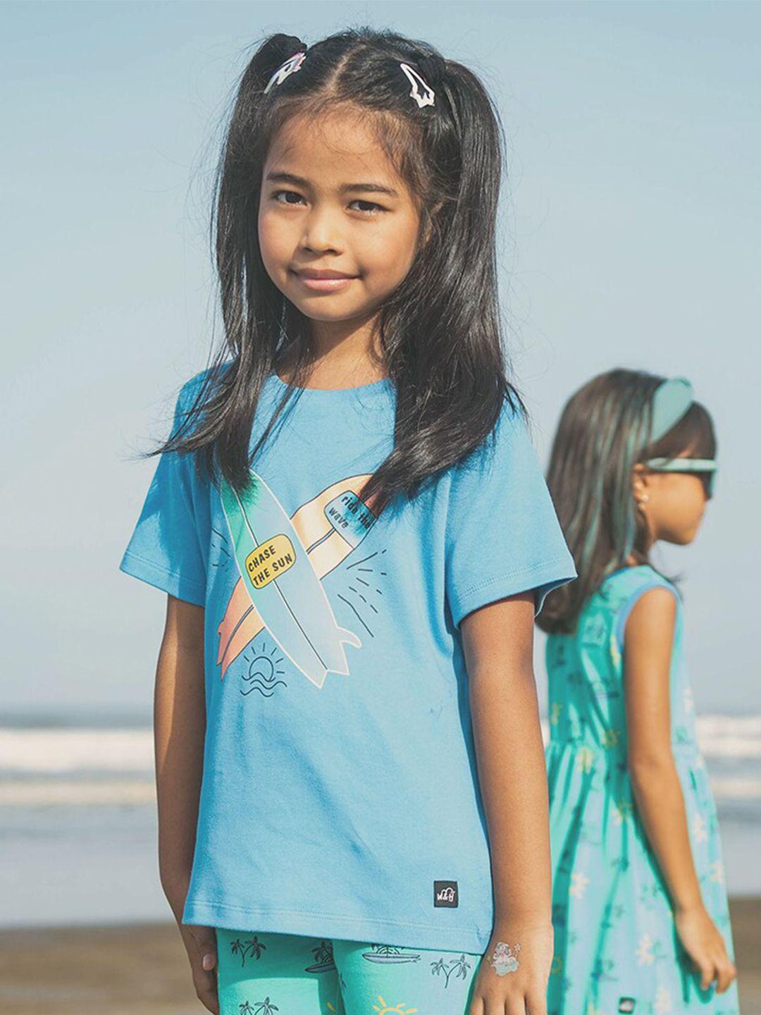 whistle & hops kids kids surfboard organic cotton t-shirt