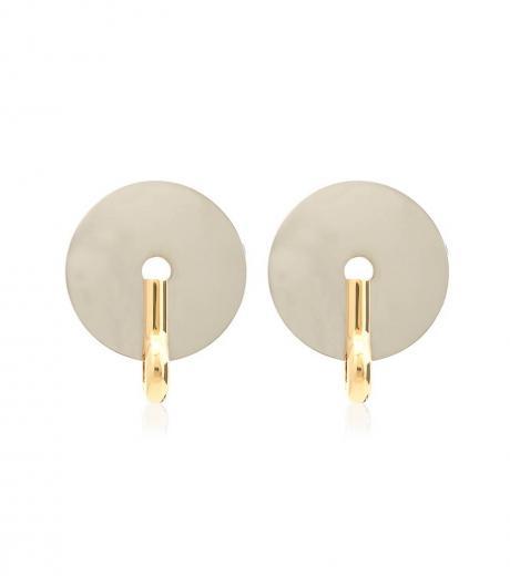 white alladium disc earrings