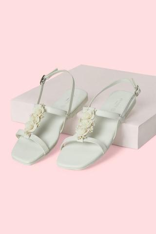 white applique casual girls sandals