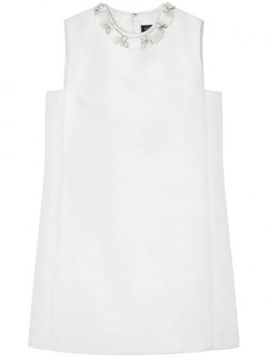 white beaded detail dress