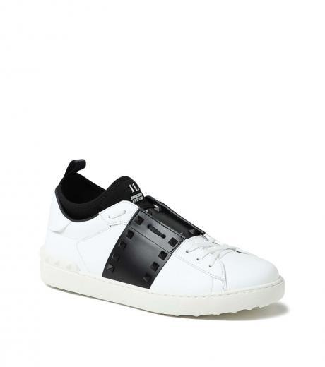 white black rockstud sneakers