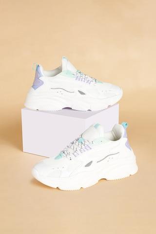 white chunky casual women sport shoes