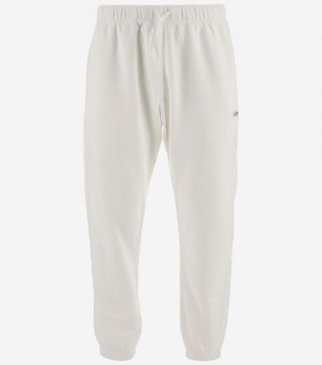 white contrasting logo joggers