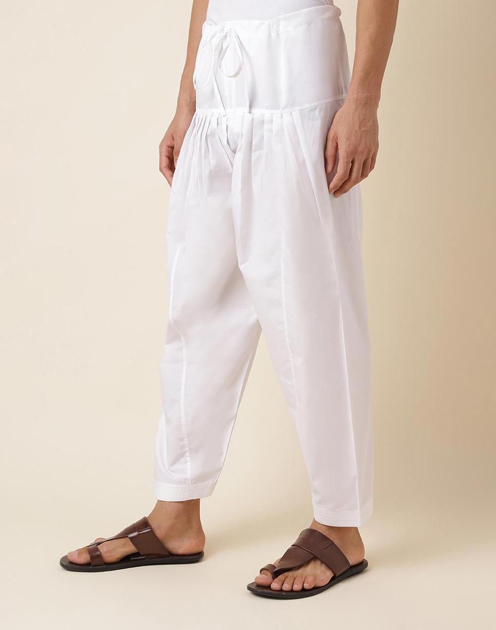 white cotton full length salwar