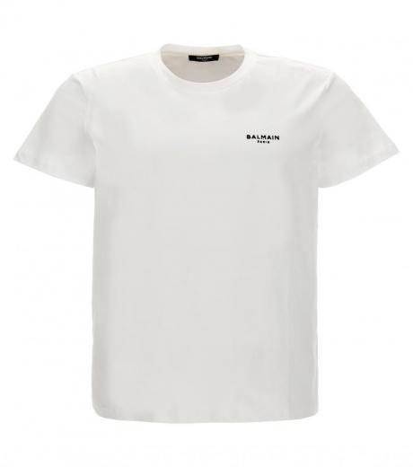 white flocked logo t-shirt