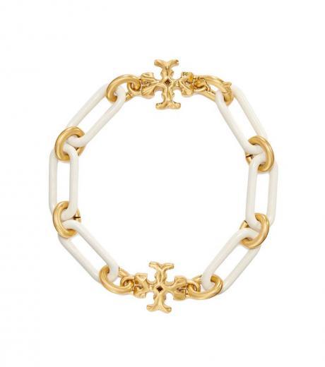 white golden logo bracelet