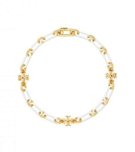 white golden roxanne chain short necklace