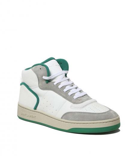 white green sl-80 leather sneakers