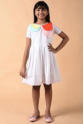 white hand embroidered dress for girls