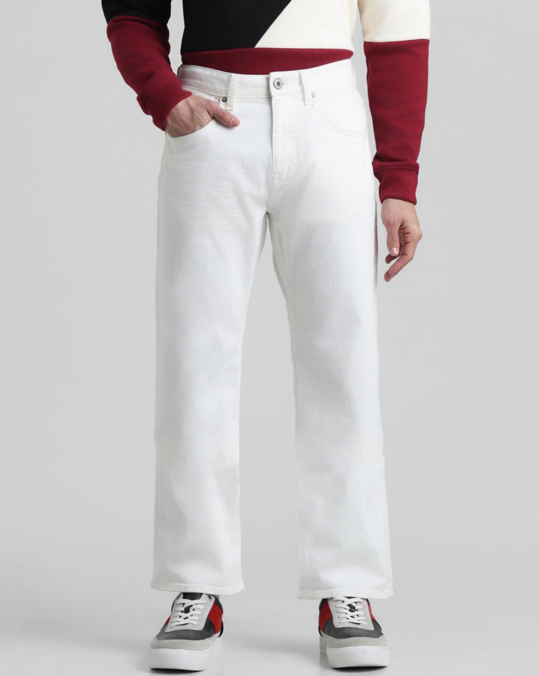 white high rise ray bootcut jeans