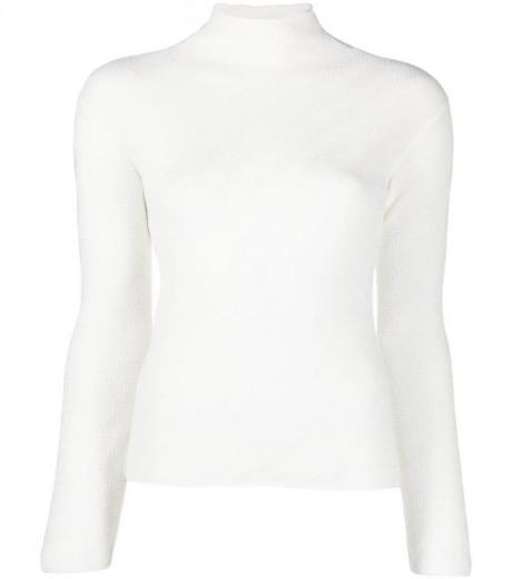 white high-neck jumper