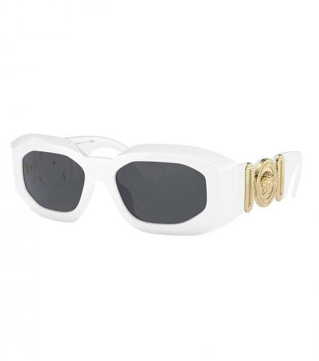 white irregular signautre sunglasses