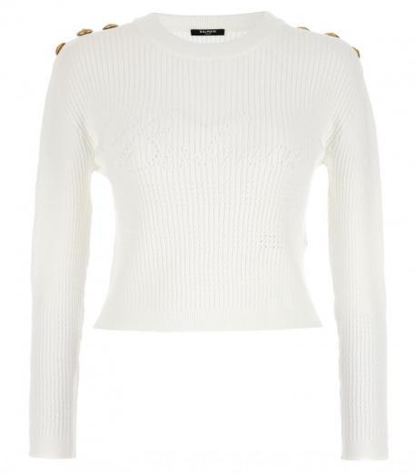 white jacquard  sweater