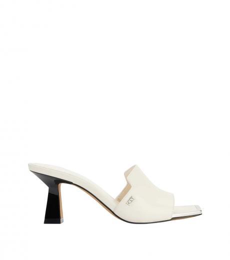 white kailyn square toe heels