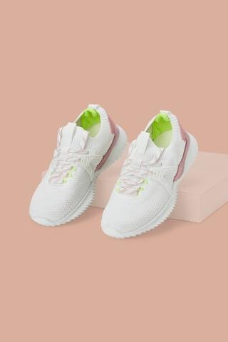 white knitted casual women sport shoes