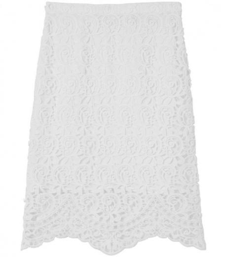 white lace midi skirt