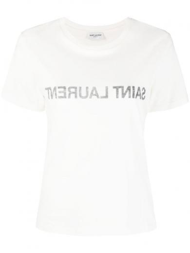 white logo cotton t-shirt